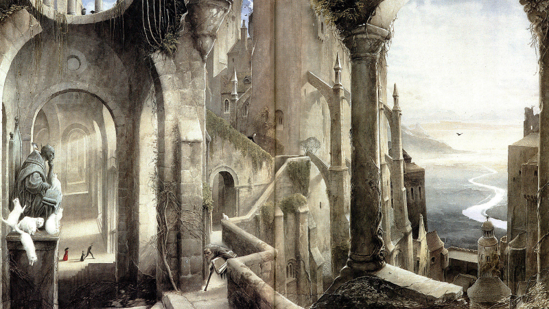 A painting of Gormenghast by Alan Lee