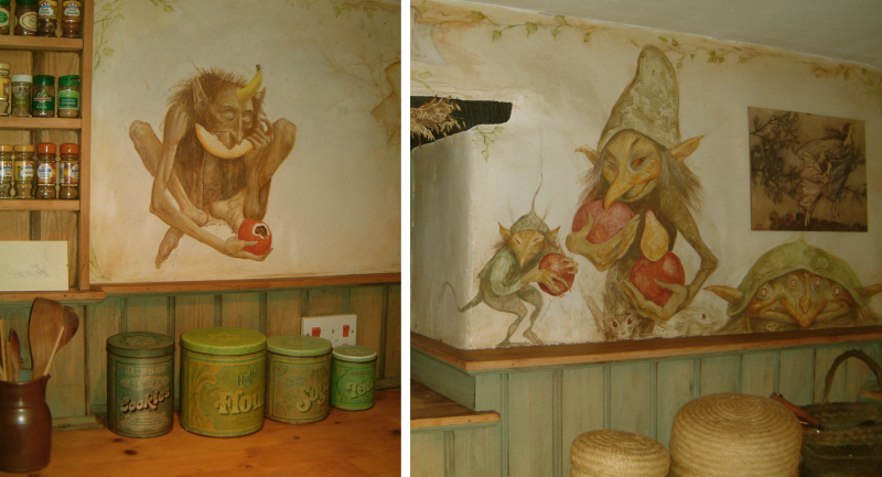 Goblins for the ''Goblin Market'' kitchen at Weaver's Cottage, painted by Alan Lee & Brian Froud