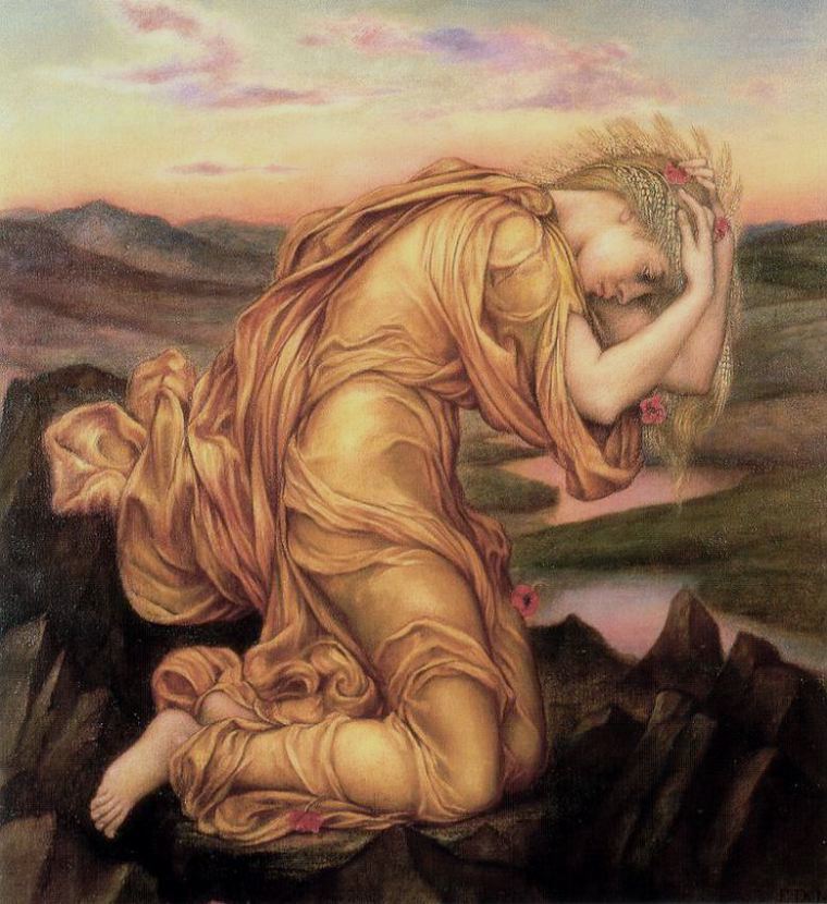 Demeter Mourning Persephone by  Evelyn De Morgan