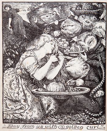 Goblin Fruit by Dante Gabriel Rossetti,
an illustration for ''Goblin Market'' by his sister, Christina Rosetti